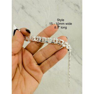 925 Sterling Silver Bracelet Men 10mm - Chino link needle lock - Pulsera plata